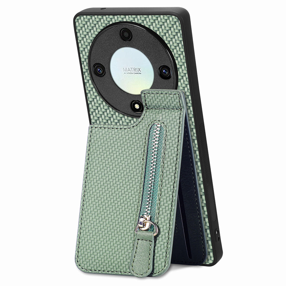 C1-03 For Honor X40 5G / X9a 5G / Magic5 Lite 5G Case Zipper Pocket Carbon Fiber Back Phone Cover C1-03 For Honor X40 5G / X9a 5G / Magic5 Lite 5G Case Zipper Pocket Carbon Fiber Back Phone Cover